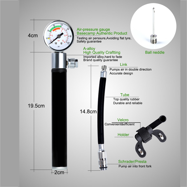 New Mini Sport Outdoor Bicycle Pump Pressure Gauge Hand Cycling Pump Presta MTB Tire Bike Pump