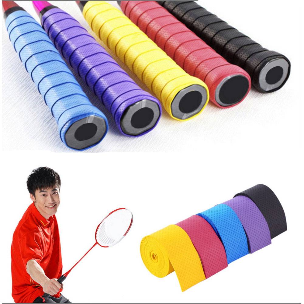 5PCS Anti-Slip Tennis Badminton Racket Overgrips Absorbent Grip + Tennis Racquet Vibration Dampeners