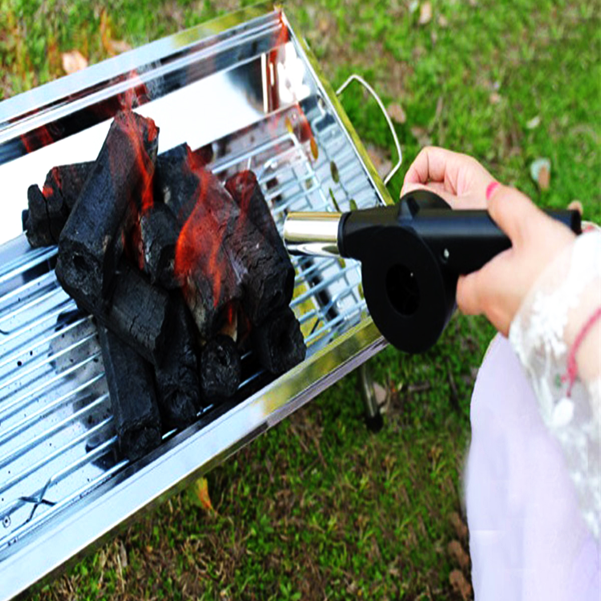 Outdoor Cooking Manual BBQ Fan Air Blower Picnic Camping BBQ Barbecue Tool