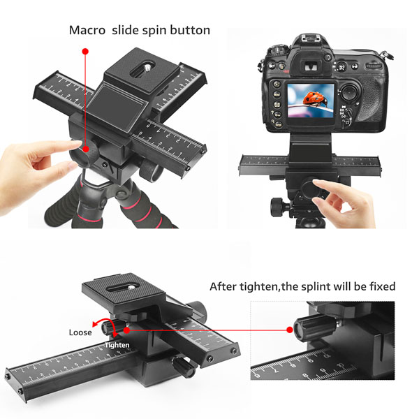 New Outdoor 4 Way Macro Focusing Rail Slider for Canon Nikon Sony Pentax DSLR Camera