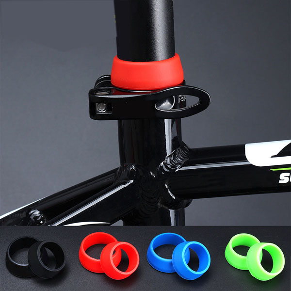 2Pc Bicycle Seat Post Rubber Ring Dust Cover Waterproof Mountain Bike Seatpost Protective