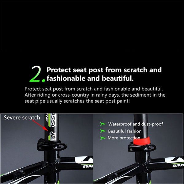 2Pc Bicycle Seat Post Rubber Ring Dust Cover Waterproof Mountain Bike Seatpost Protective