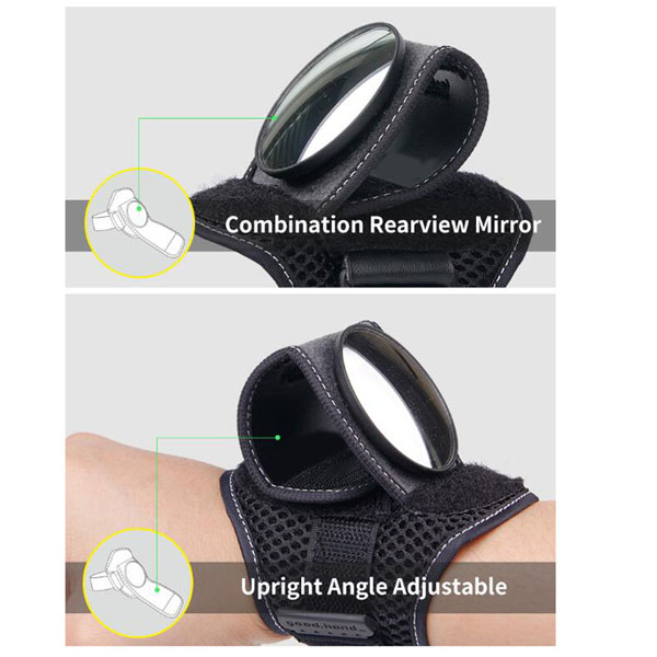 Bike Rear View Mirror Cycling Handlebar Wrist Mirror Portable Safety Back Rearview Mirror
