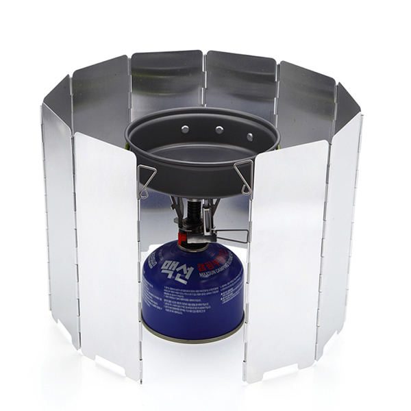 10 Plates Outdoor Gas Stove Wind Shield Foldable Camping Cooking Burner Windproof Screen