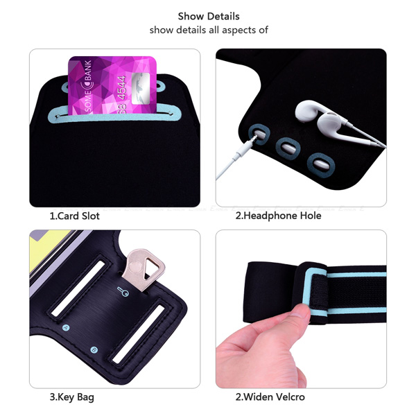 New 0-6.0 Inch Waterproof Sport Running Workout Gym Arm Band Phone Case Phone holder Bag