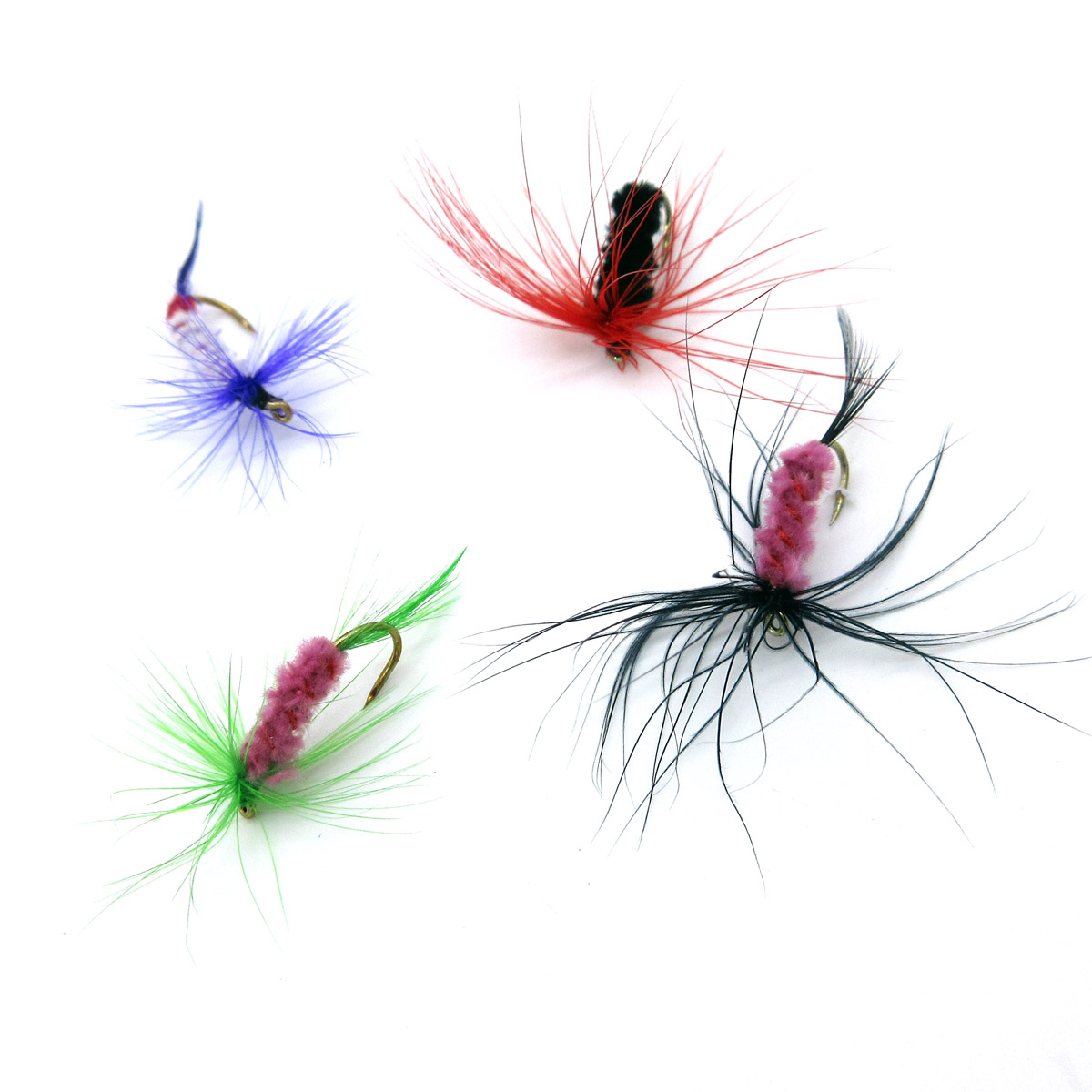 4pcs Insect Fly Fishing Lures Artificial Bait Feather Lures Fly Fishing Hooks Tackle
