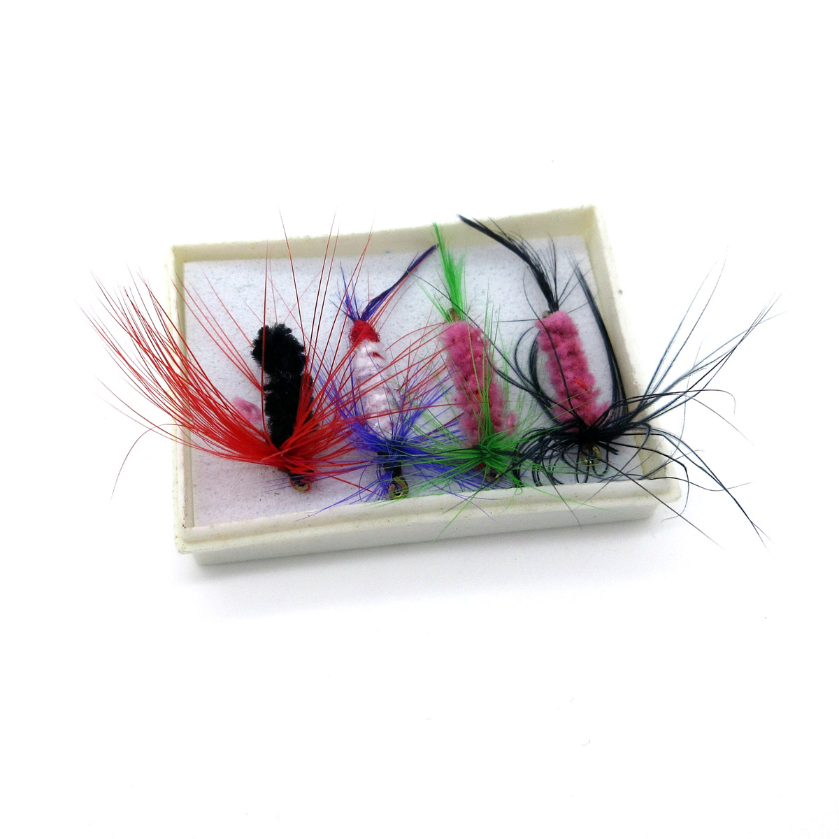 4pcs Insect Fly Fishing Lures Artificial Bait Feather Lures Fly Fishing Hooks Tackle