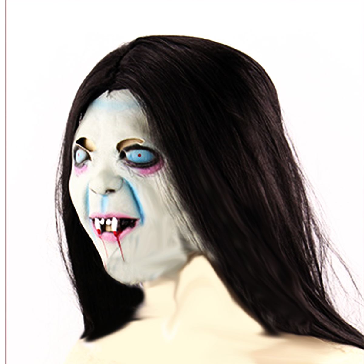 Outdoor Horror Grudge Ghost Sadako Mask Headgear Halloween Masquerade Latex Ghost Mask for Women Men
