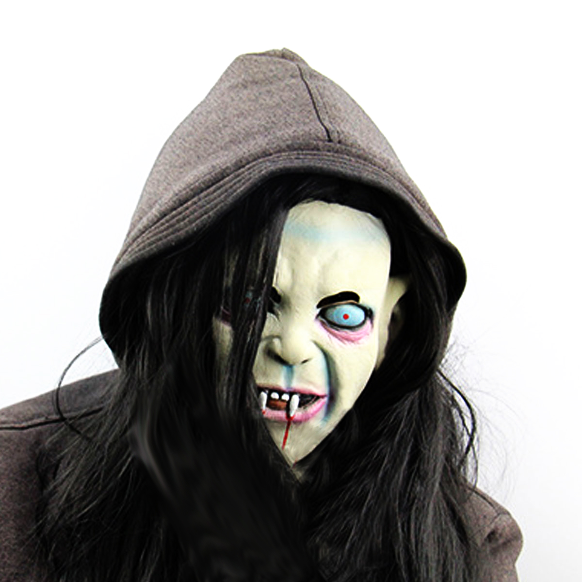 Outdoor Horror Grudge Ghost Sadako Mask Headgear Halloween Masquerade Latex Ghost Mask for Women Men