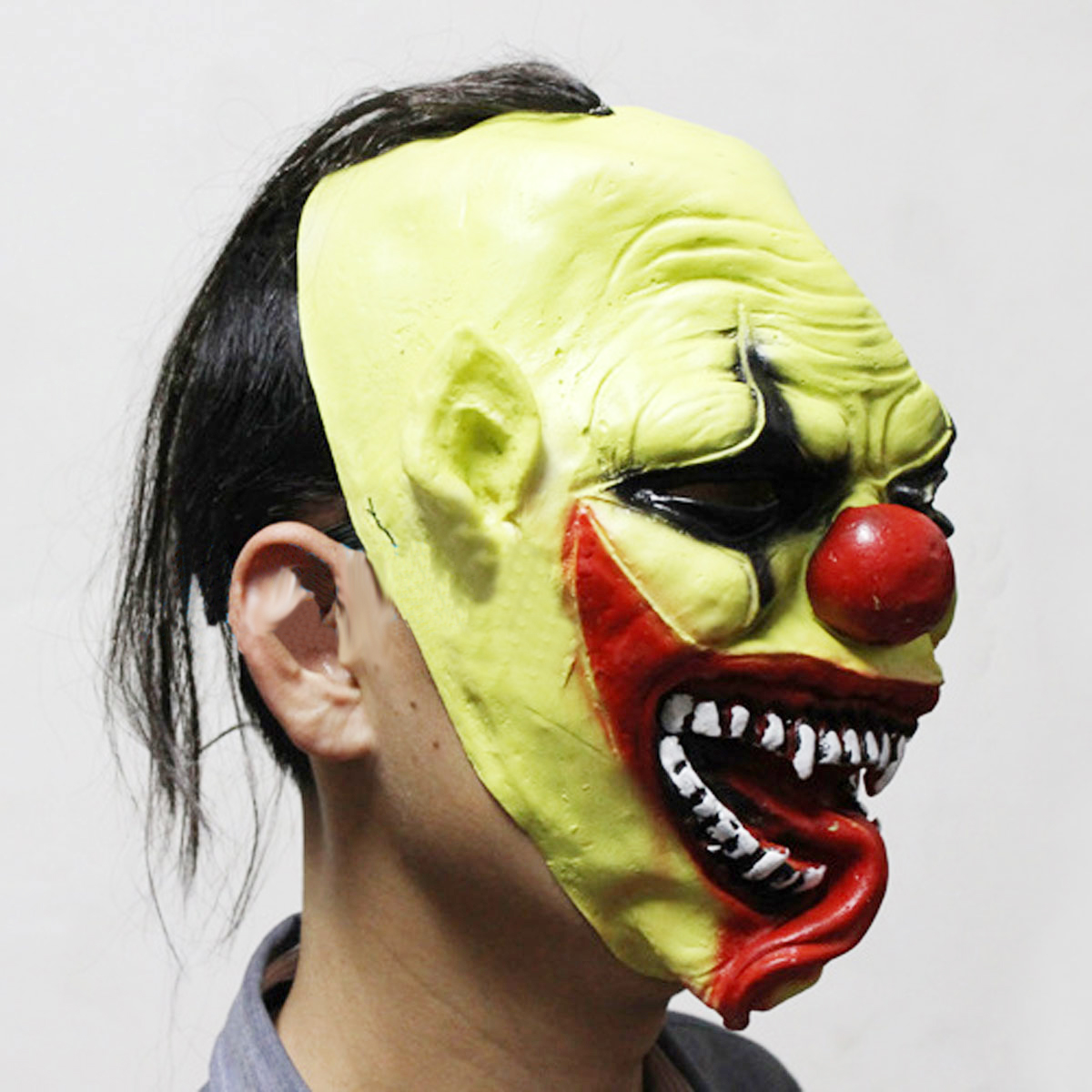 Outdoor Green Face Christmas Halloween Clown Mask Dance Performances Props High-grade Soft Mask