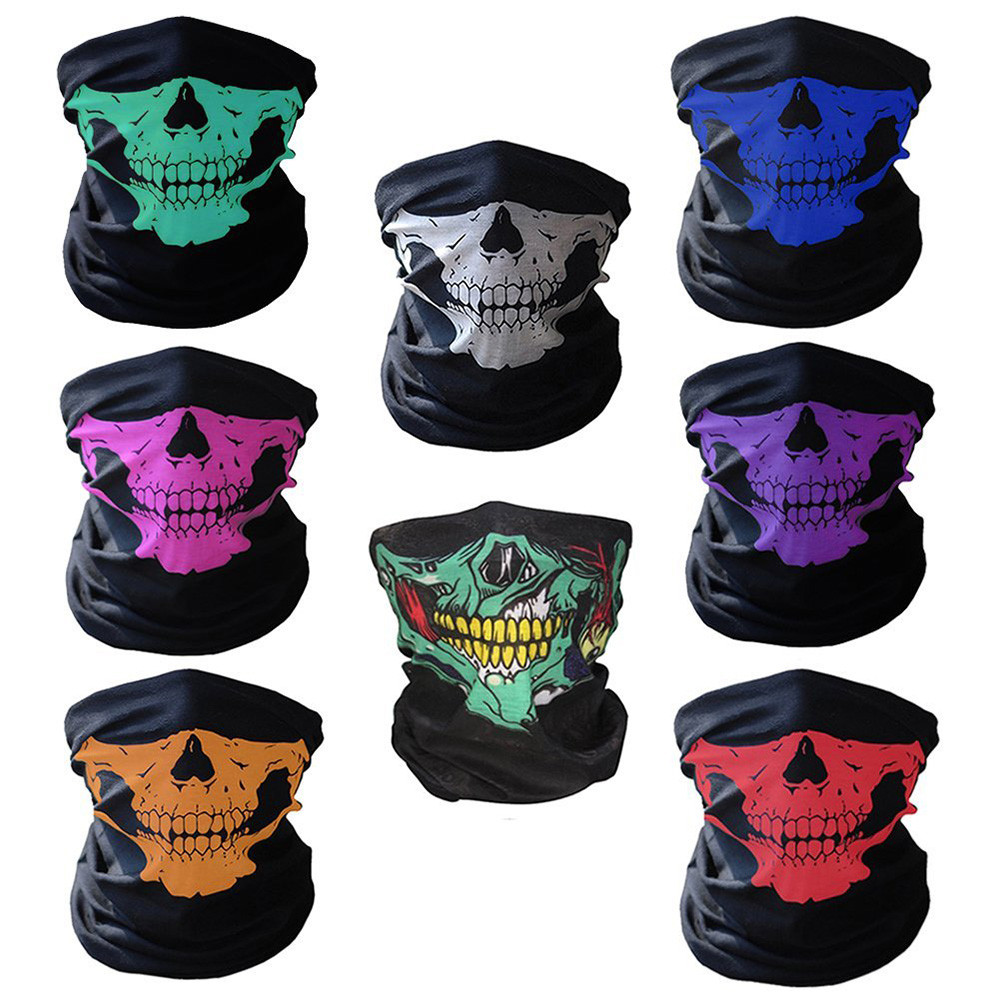 Skull Bandana Helmet Camping Halloween Neck Face Mask Paintball Ski Sport Headband Hiking Scarves