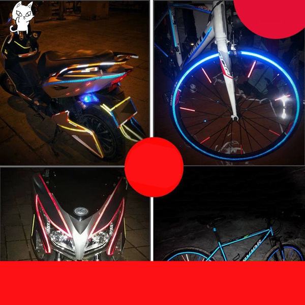 6PCS Bike Reflective Sticker Wheel Decals Reflective Tire Applique Tape Safety Stickers