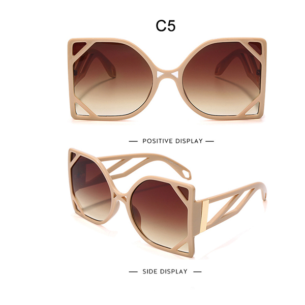 Outdoor Oversized Square Luxury Sunglasses Hollow Men Women Fashion Shades UV400 Vintage Glasses