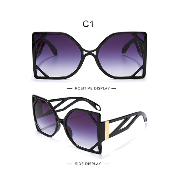 Outdoor Oversized Square Luxury Sunglasses Hollow Men Women Fashion Shades UV400 Vintage Glasses