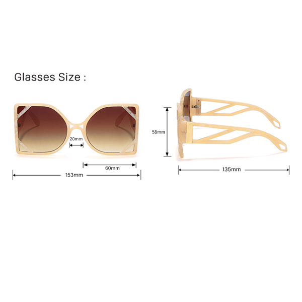 Outdoor Oversized Square Luxury Sunglasses Hollow Men Women Fashion Shades UV400 Vintage Glasses