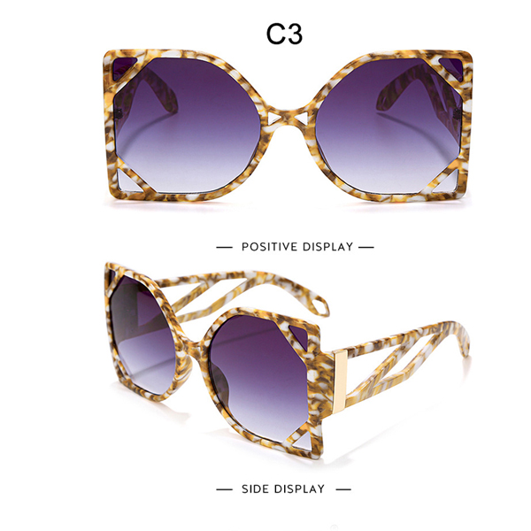 Outdoor Oversized Square Luxury Sunglasses Hollow Men Women Fashion Shades UV400 Vintage Glasses