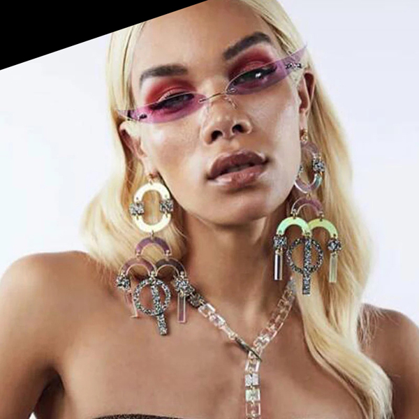 Outdoor Riding Rimless Leaves Luxury Sunglasses Men Women Fashion Shades UV400 Vintage Glasses