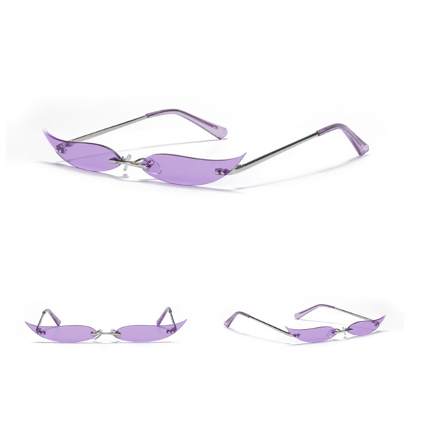 Outdoor Riding Rimless Leaves Luxury Sunglasses Men Women Fashion Shades UV400 Vintage Glasses