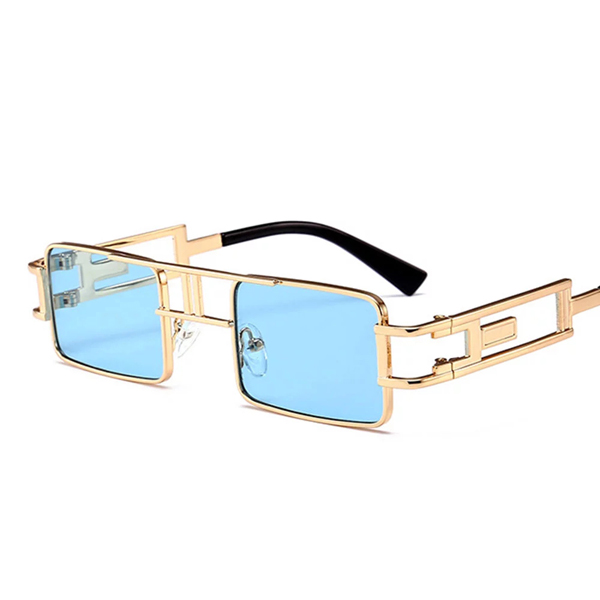 Outdoor Riding Camping Small Square Sunglasses Steam Punk Metal Frame Brand Glasses