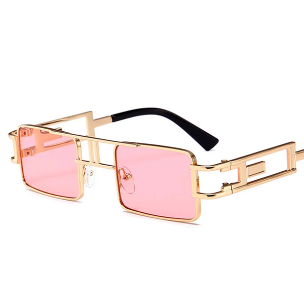 Outdoor Riding Camping Small Square Sunglasses Steam Punk Metal Frame Brand Glasses