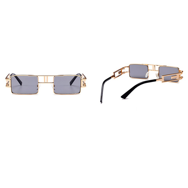 Outdoor Riding Camping Small Square Sunglasses Steam Punk Metal Frame Brand Glasses