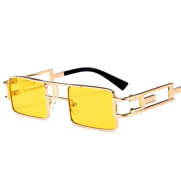 Outdoor Riding Camping Small Square Sunglasses Steam Punk Metal Frame Brand Glasses