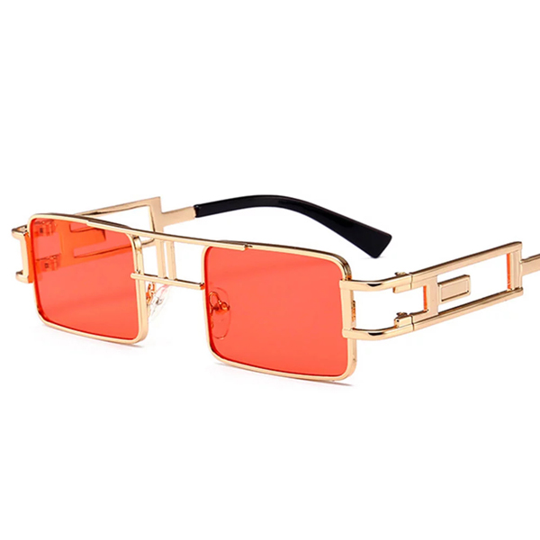 Outdoor Riding Camping Small Square Sunglasses Steam Punk Metal Frame Brand Glasses