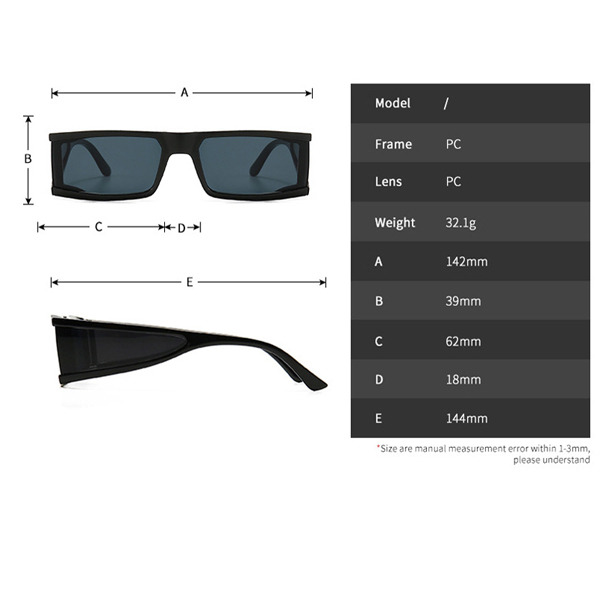 Outdoor Riding Oversized Personality Rectangle Sunglasses Men Women Fashion UV400 Glasses