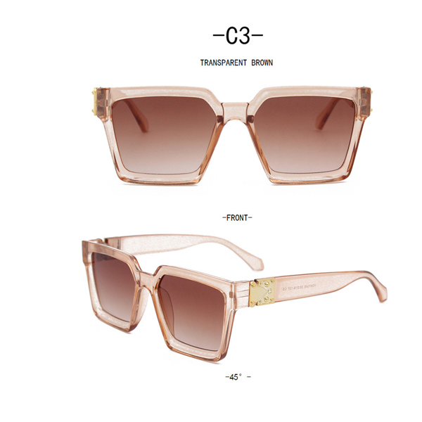 New Fashion Luxury Brand Designer Oversized Square Sunglasses Men Shield Driving Camping Sun Glasses