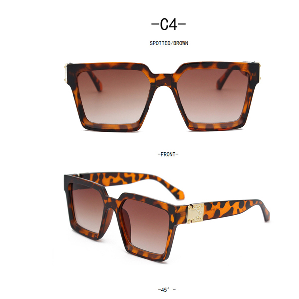 New Fashion Luxury Brand Designer Oversized Square Sunglasses Men Shield Driving Camping Sun Glasses