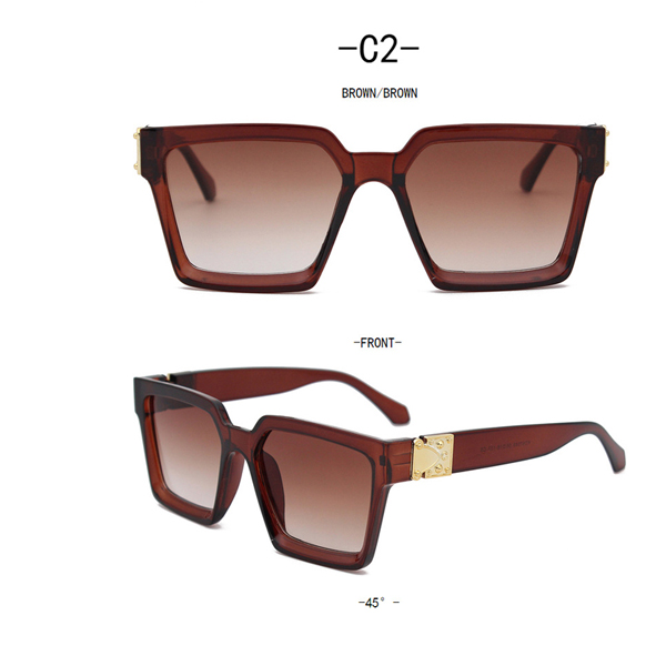 New Fashion Luxury Brand Designer Oversized Square Sunglasses Men Shield Driving Camping Sun Glasses