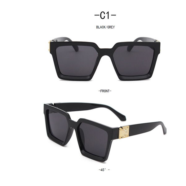 New Fashion Luxury Brand Designer Oversized Square Sunglasses Men Shield Driving Camping Sun Glasses