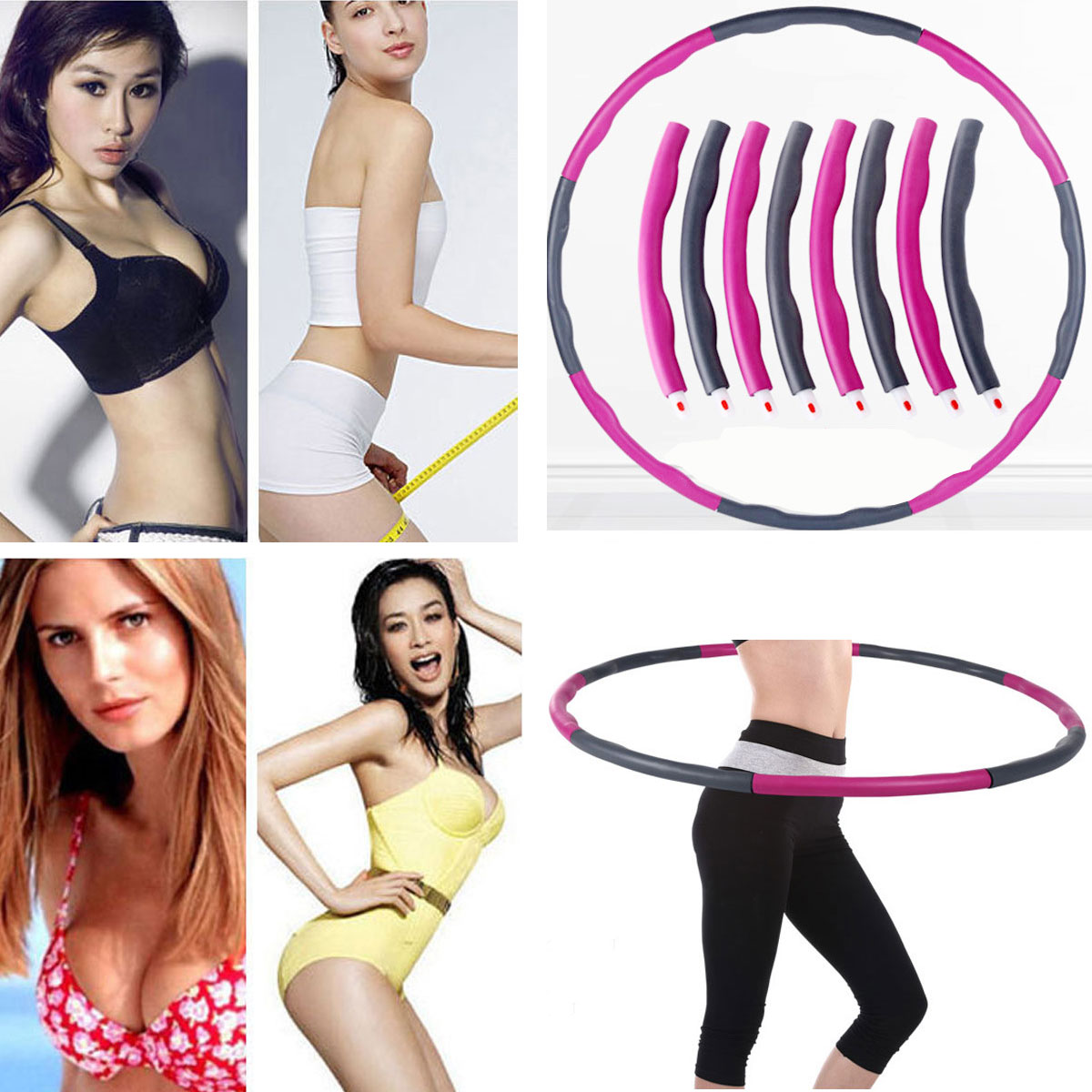 Waist Slimming Fitness Massage Foam Removable Slimming Circle Hula Hoop for Adult Children