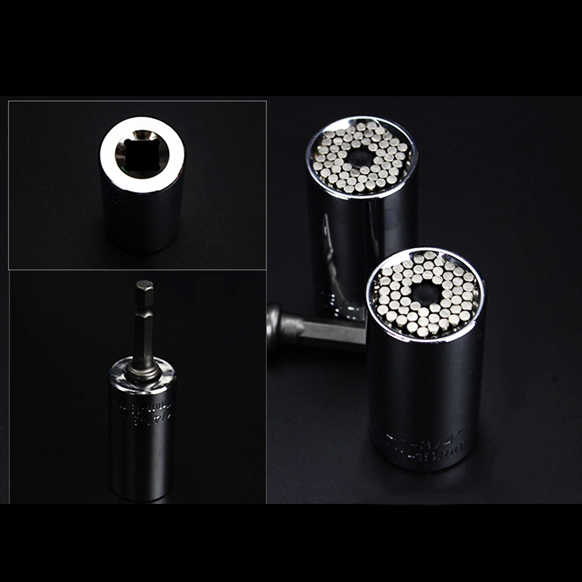 Universal Socket Wrench Head Socket Multifunctional Torque Sleeve with Drill Adapter for Repair