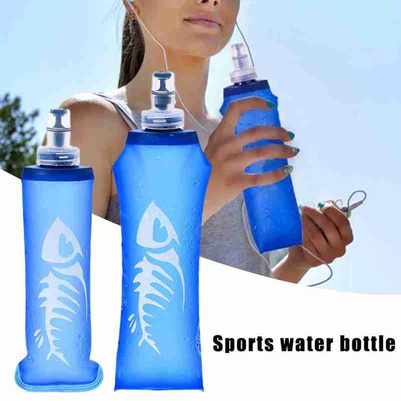 Outdoor 250/500ml Silicon Water Bottle For Hiking  Sports Runing