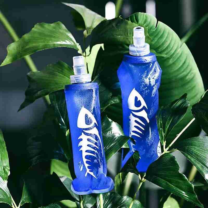 Outdoor 250/500ml Silicon Water Bottle For Hiking  Sports Runing