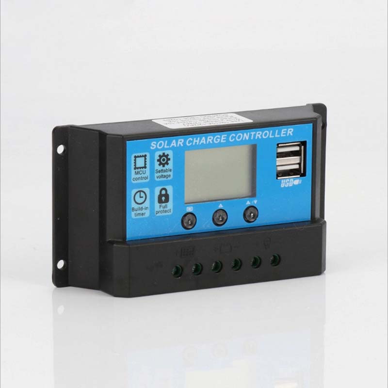 Outdoor Solar Charge Controller 12V/24V Auto PWM 5V Output Solar Panel Battery Controller Regulator