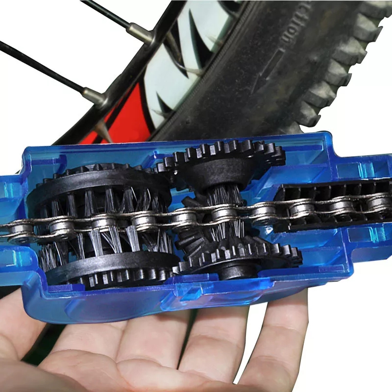 Portable Bicycle Chain Cleaner Bike Clean Machine Brushes Scrubber Wash Tool