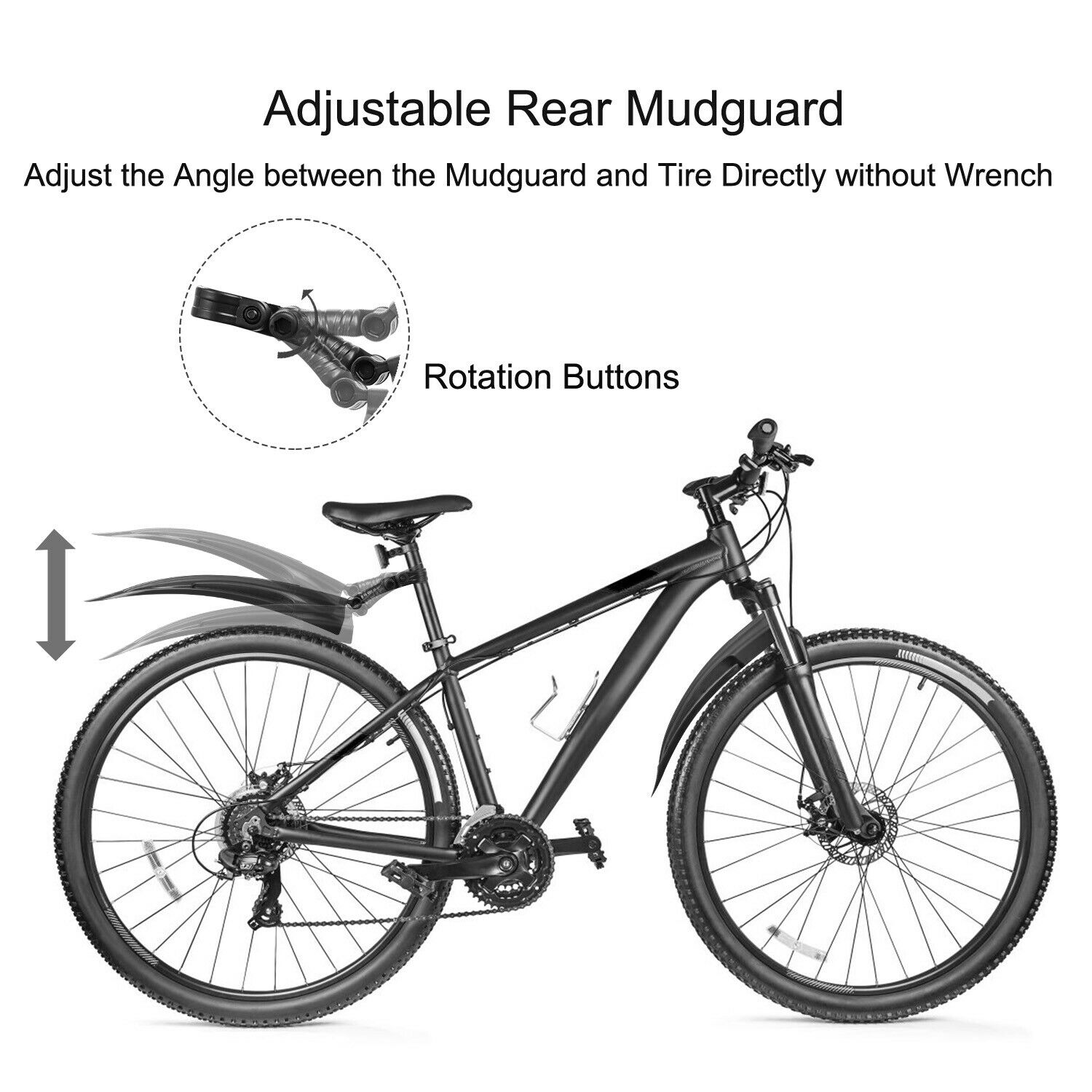 2 Pcs Bicycle Fenders Mountain Road Bike Mudguard Front Rear MTB Mud Guard Wings