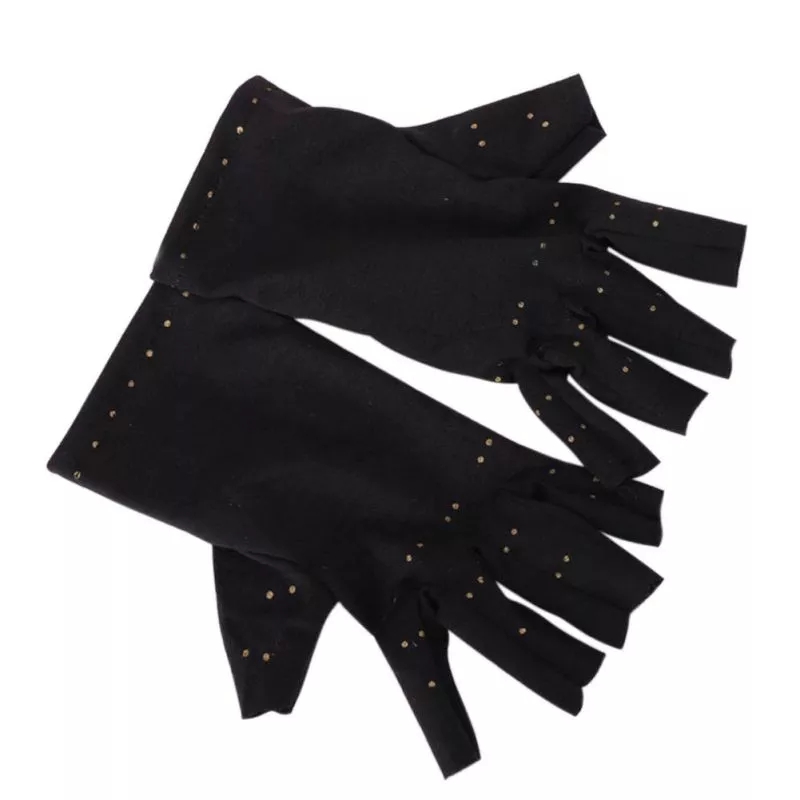 New 1 Pair Women Men Cotton Hands Arthritis Gloves Therapeutic Half Finger Fitness Gloves Recovery Handwear Sportswear