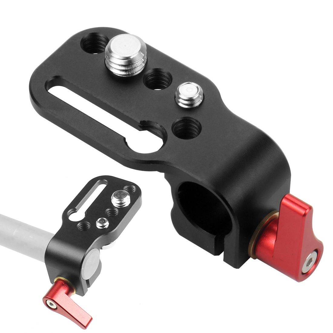 New Aluminum Alloy Quick Release Plate 15mm Rod Clamp for 1/4" 3/8" Cheese Plate Bracket Camera Rig Clamp Microphone Stand