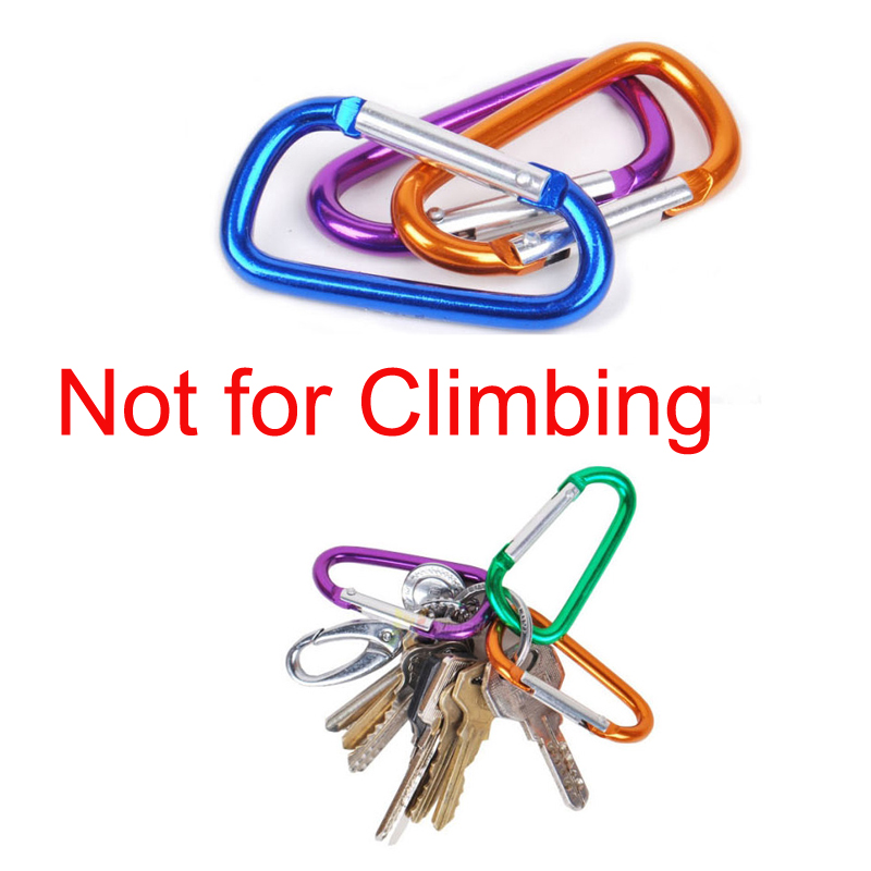 10pcs D type  Outdoor Buckle Carabiner Outdoor Key Chain Hook Clip Backpack Buckle Keychain