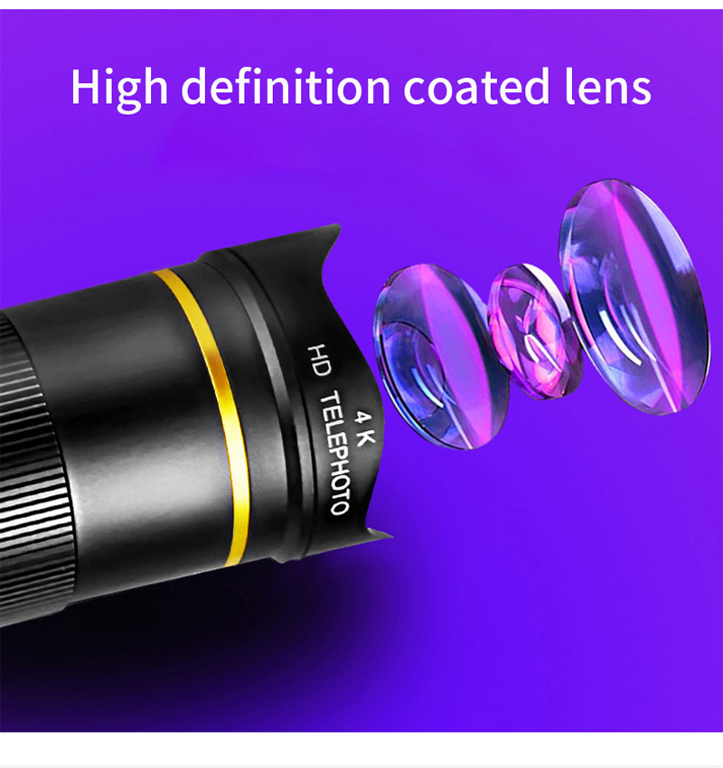 New Outdoor 32x Super Telephoto for Smartphone Mobile Phone Camera Lens 4K Zoom Monocular with Tripod Long Range Telescope
