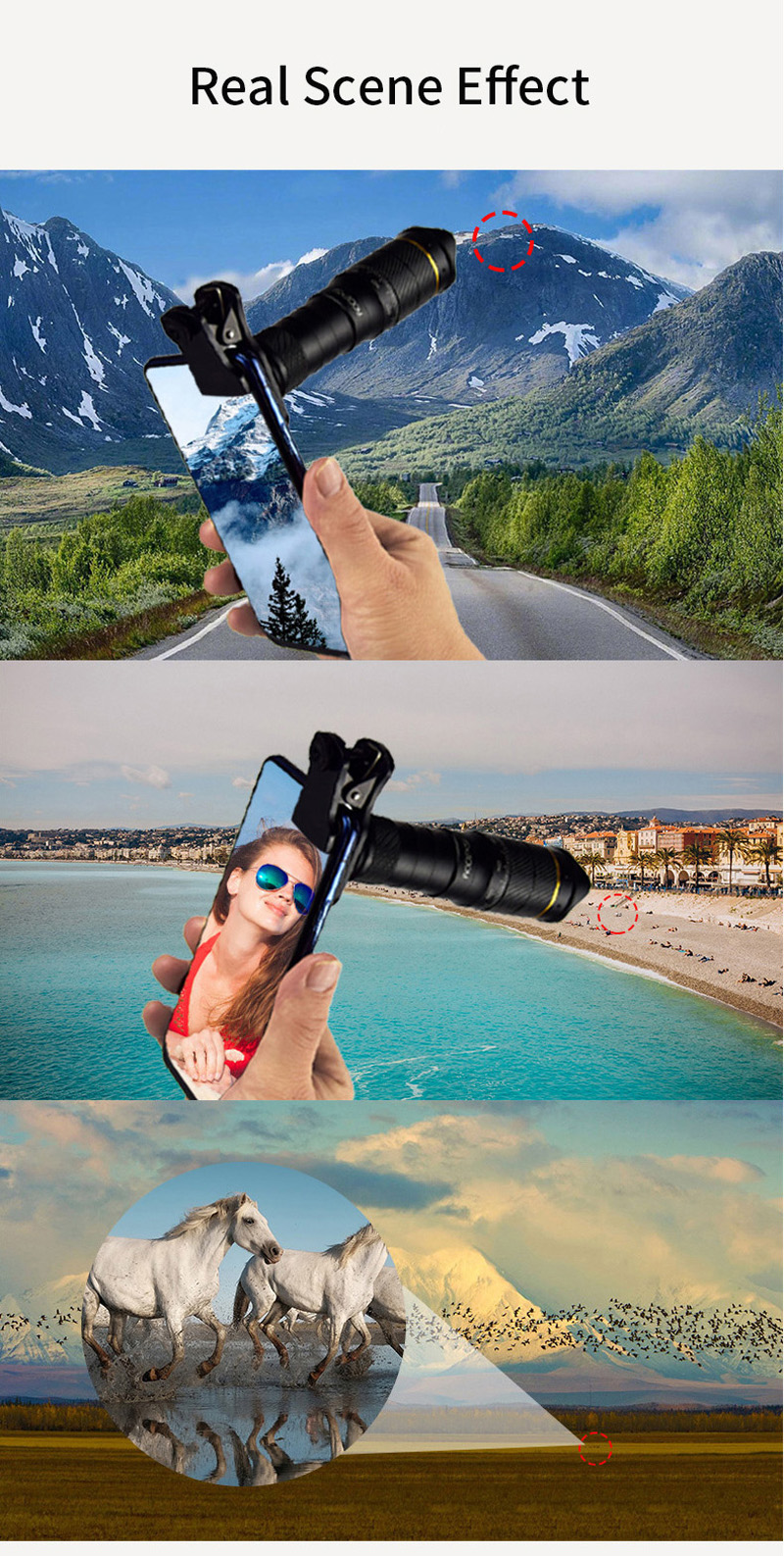 New Outdoor 32x Super Telephoto for Smartphone Mobile Phone Camera Lens 4K Zoom Monocular with Tripod Long Range Telescope