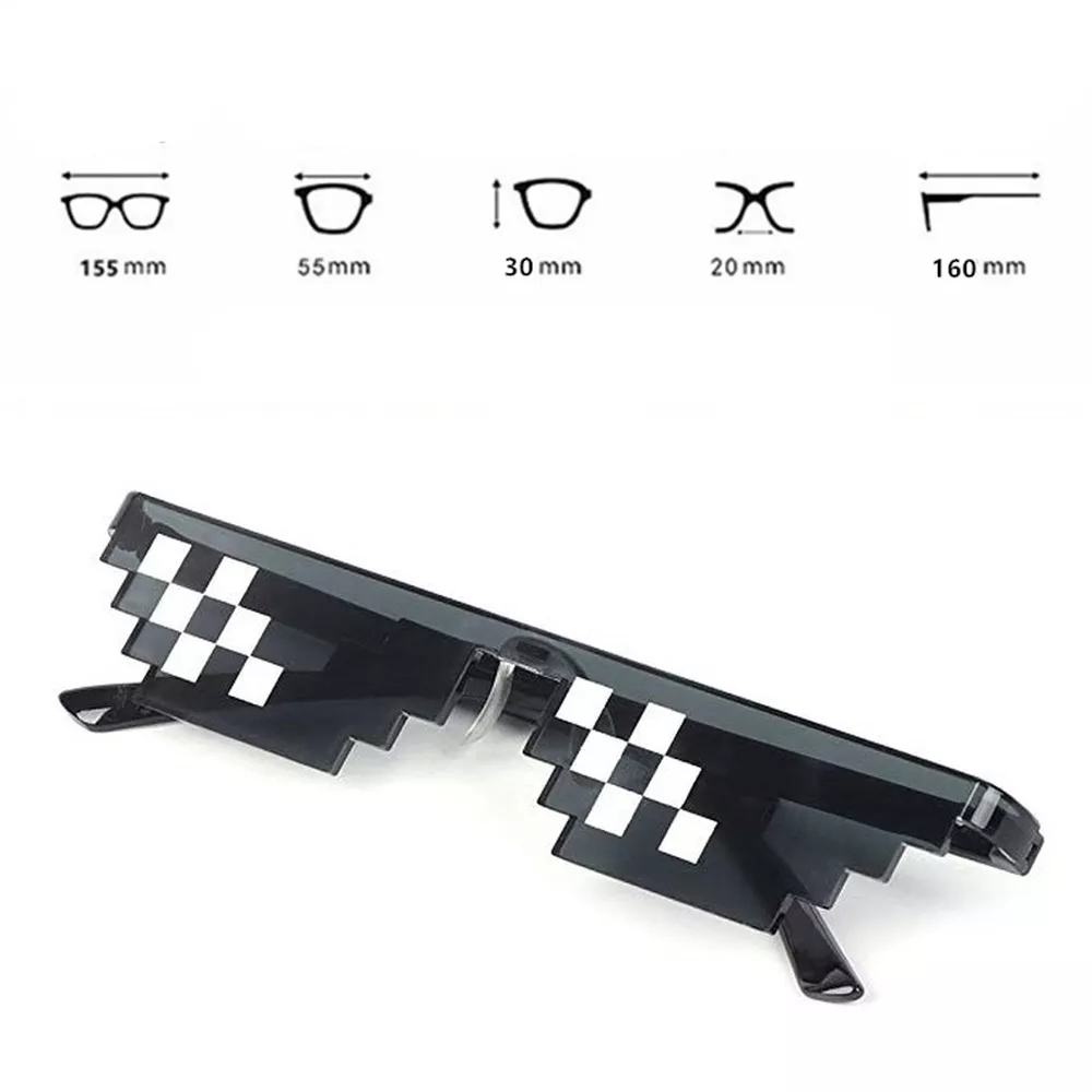 Outdoor Sport 3/6 Bit Sunglasses Pixelated Men Women Party Eyeglasses UV400 Vintage Eyewear Unisex Gift Toy Glasses