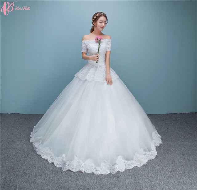Suzhou Sexy Simple Crystal Beaded Ball Gown Wedding Dresses For