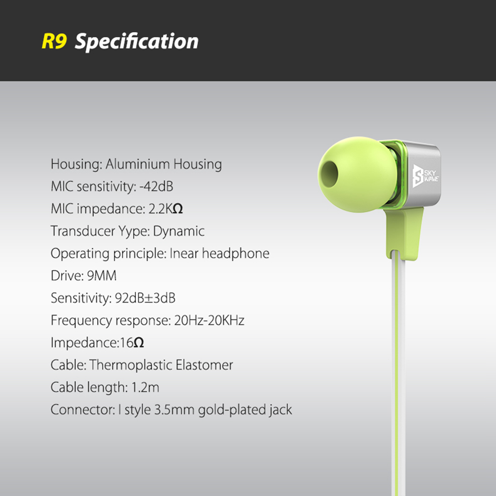 SIHIVIVE R9 In-Ear Noise Isolating Headphone, Superior Sound Metal Headset Wired Earphones