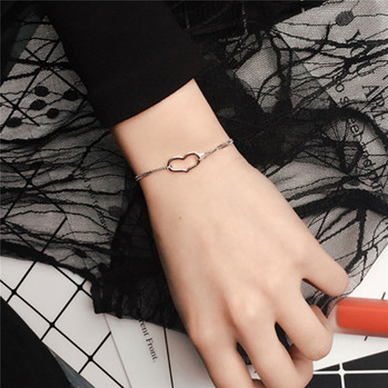 Radiation Protection 925 Sterling Silver Bracelet Two Layer Heart-shaped Bracelet for Women