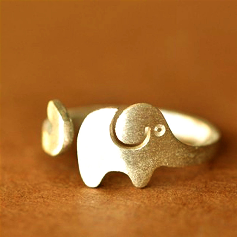 Sterling Silver Ring Brushed Snake/ Dolphin /Cat /Elephant Style Couple Ring Open Adjustable Ring