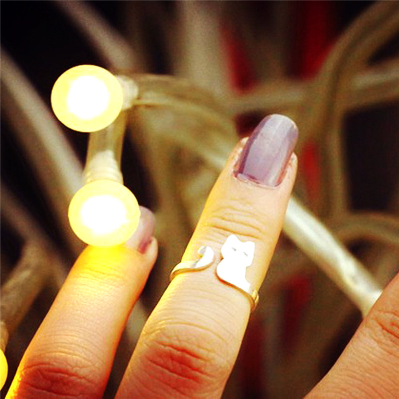Sterling Silver Ring Brushed Snake/ Dolphin /Cat /Elephant Style Couple Ring Open Adjustable Ring